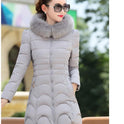 Winter New Fashion Slim Quilted Coat Big Fur Collar Thick Warm