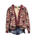3D Digital Printing Cardigan Knitted Coat Imitation Sweaters Women's Clothing