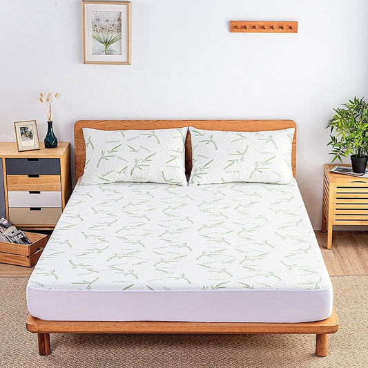 Bamboo Leaf Air Layer Water-proof Mattress Protective Cover Breathable Quilted Non-slip Bedspread