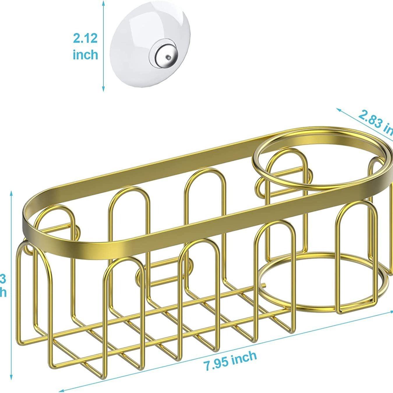 Kitchen Utensils Wall Mounted Suction Cup Type Non Perforated Sink Sponge Drain Rack