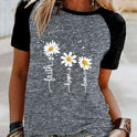 Three Little Daisies Print Short-sleeved T-shirt