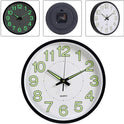 12'' Wall Clock Large Quartz Silent Luminous Glow In The Dark Indoor Home Office