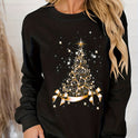 Women's Christmas Printed Loose Top Long Sleeve