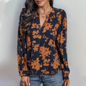 Top Pullover V-neck Printed Shirt