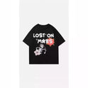 Skull Print Pure Cotton Loose T-shirt Short Sleeve Top