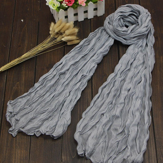 Bali Pure Cotton Yarn Fold Scarf Children Candy Color Autumn