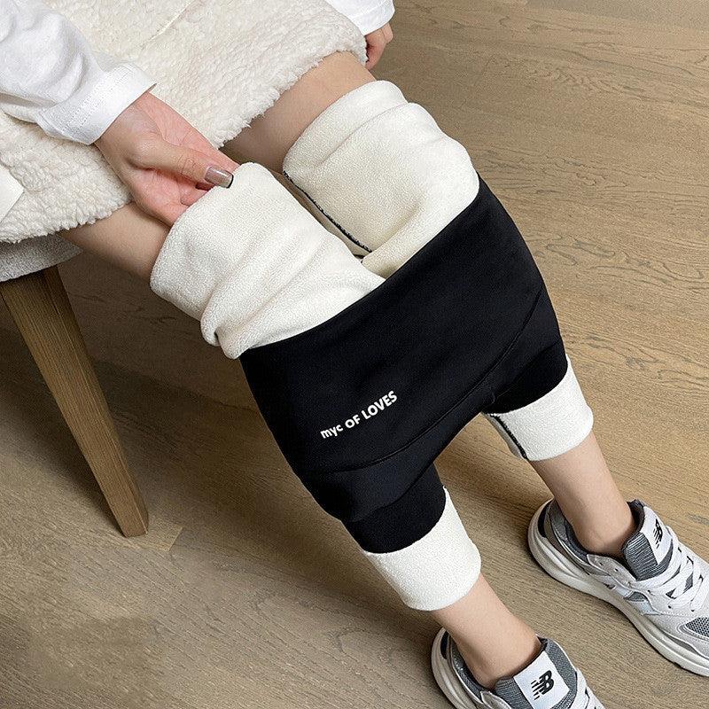 Plus Fleece Outer Wear Autumn And Winter Thick High Waist Leggings Women