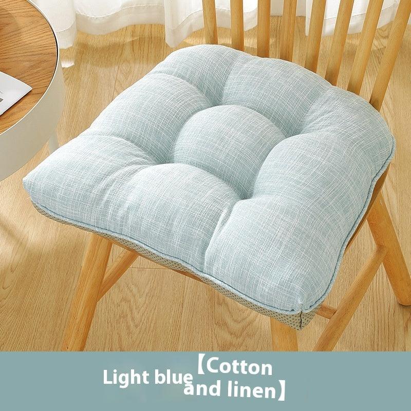 Cotton And Linen Chair Cushion Thickened Non-slip Corduroy Pearl