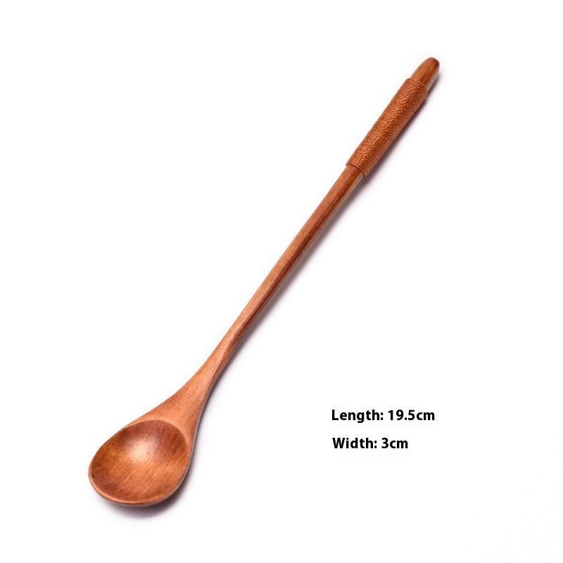 Wooden Tableware Small Wood Spoon 23cm Long Handle Bee Spoon Coffee Muddler