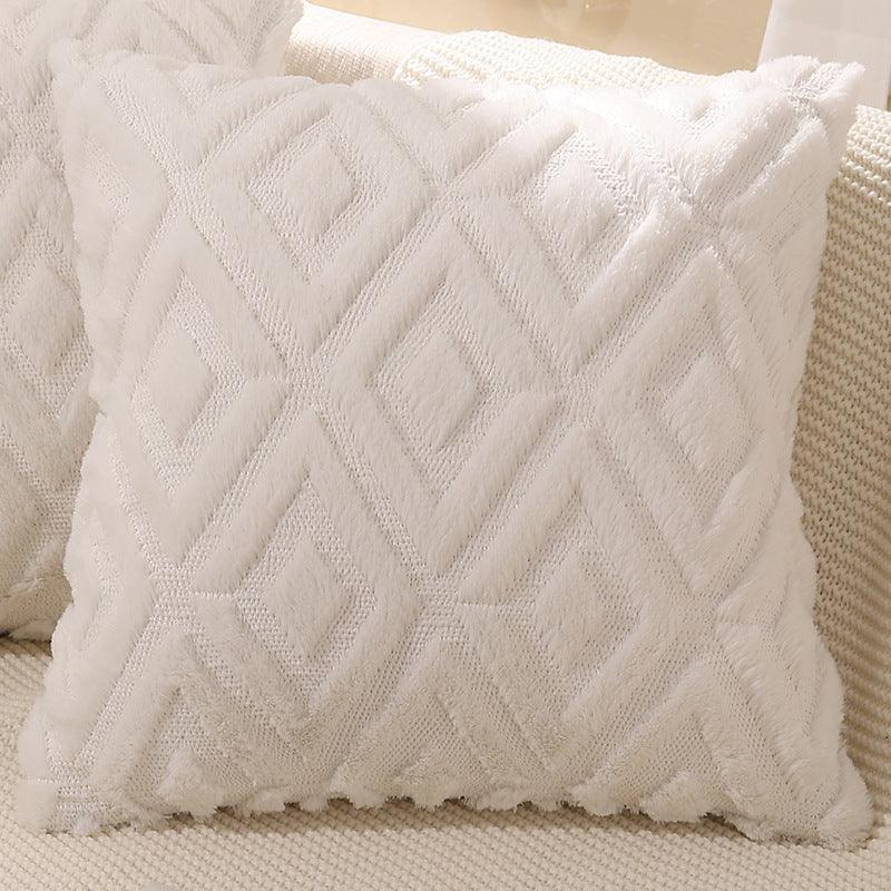 Modern Minimalist Diamond Plush Pillowcase Bed Head Cushion Cover