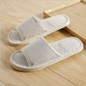 Retro Solid Color Coarse Cloth Hotel Home Slippers