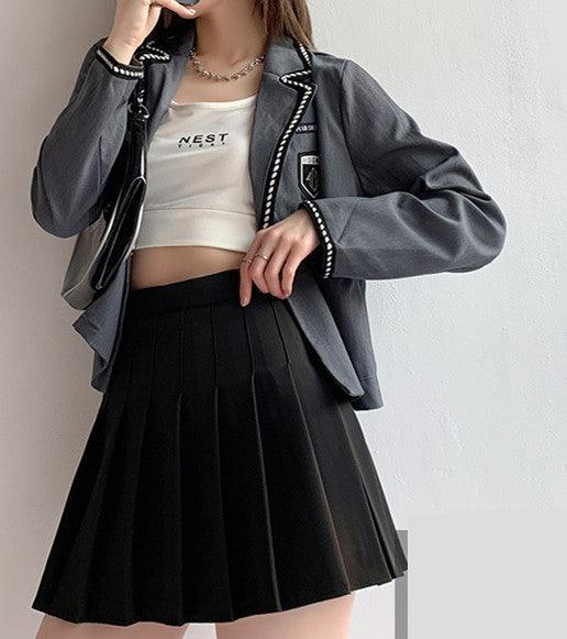 Japanese High Waist Pleated Women's Summer Skirt