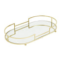 Mirror Glass Gold Storage Tray Household
