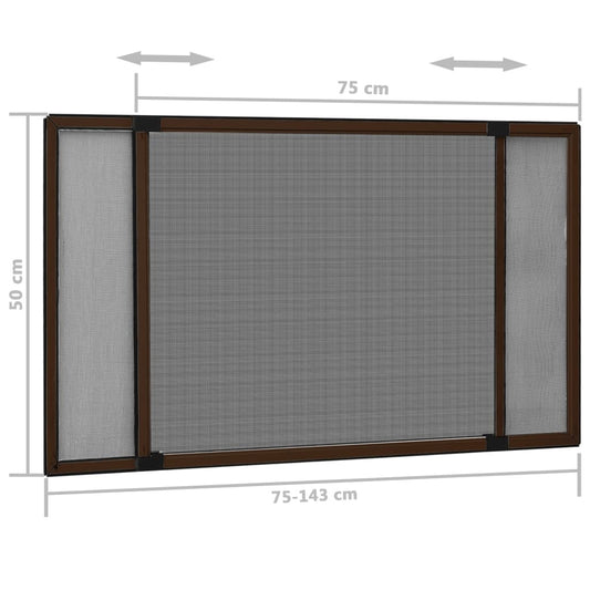 vidaXL Extendable Insect Screen for Windows Brown