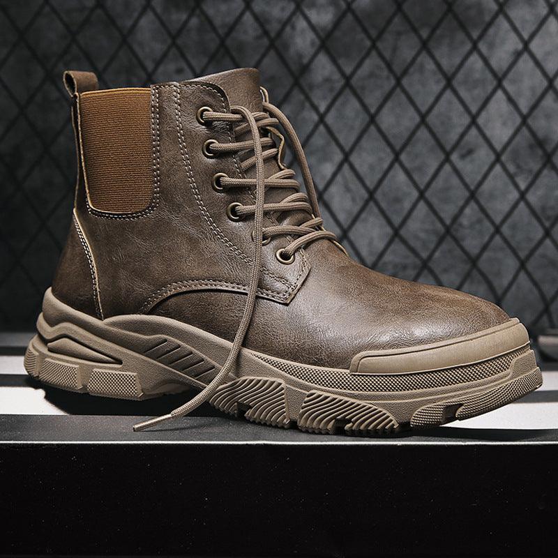 All-match Martin Boots Solid Color Casual Men's Shoes Black New