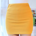 Fashion Women Ladies Sexy Summer Packs Hip Pencil Skirt High Waist Pleated Elastic Slim Mini Skirts for Office Party