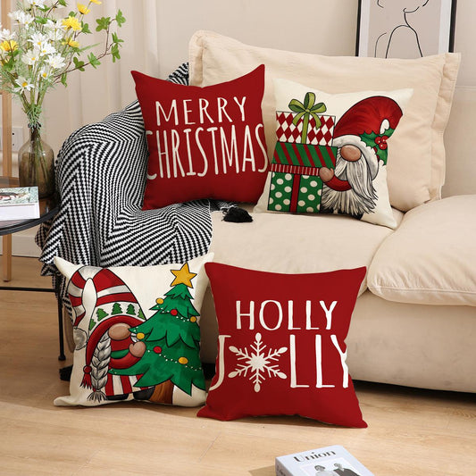 Christmas Pillow Red Combination Throw Pillowcase