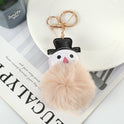 Stall Cute Snowman Fur Ball Keychain Pendant