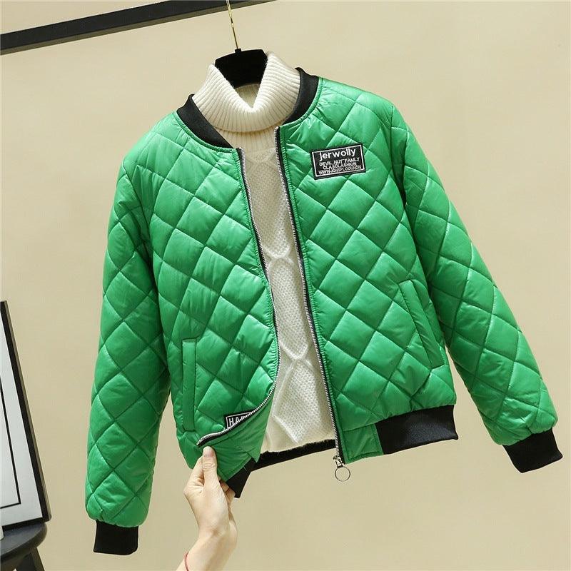 Korean Style Slim Shorts Stand-collar Stitching Cotton Jacket