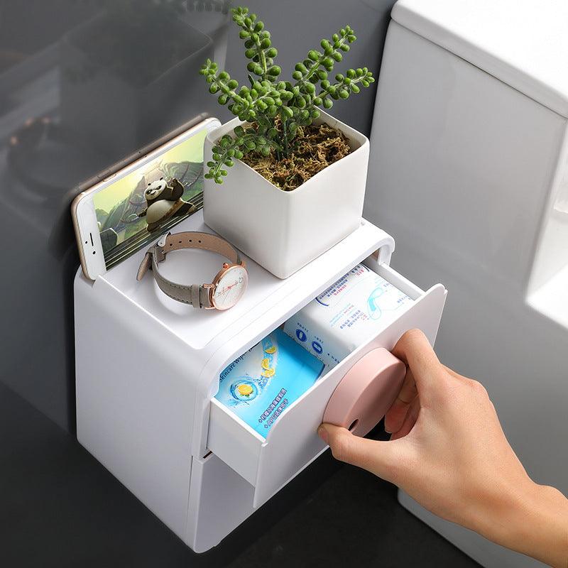 Wall-mounted toilet towel box