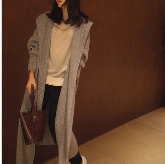 Hooded coat mid-length