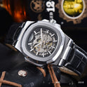 Barrel-shaped Leather Belt Men's Waterproof Mechanical Watch