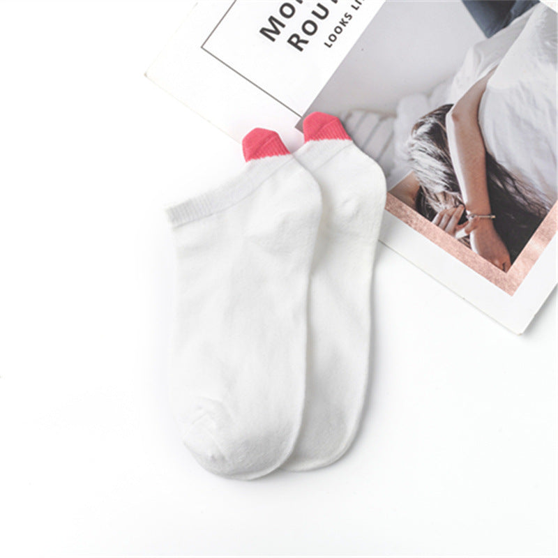 Women's Socks Springsummer Solid Color Korean Style Three-dimensional