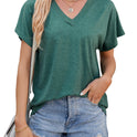 Summer Women's V-neck Loose Short Sleeve T-shirt Top