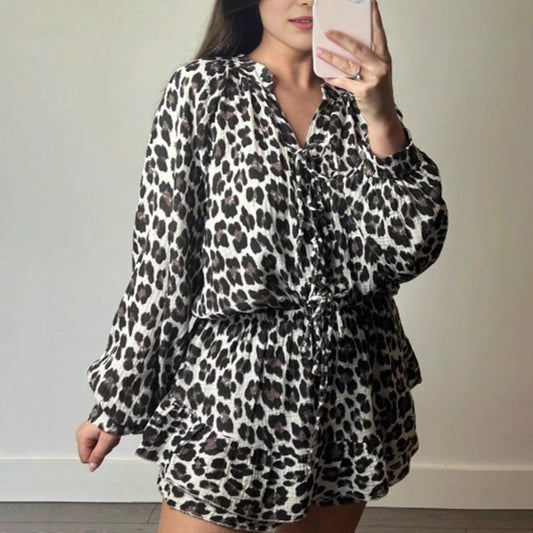 Leopard Print Loose Casual Dress