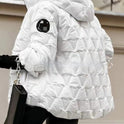 Fashion Hooded Fashion Loose-fitting Long Sleeves Patchwork Cotton Jacket Coat