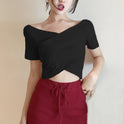 Sexy V-neck Crop T-shirt