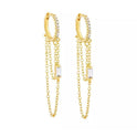 Silver Needle Chain Tassel Design Micro-inlaid Color Zircon EAll-match Earrings