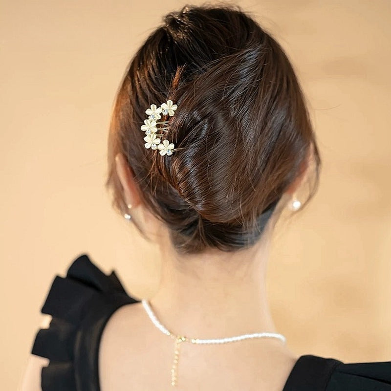 Antique Elegant Opal Flower U-shaped Hairpin High Sense