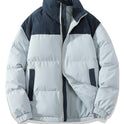 Winter Stand Collar Contrast-colored Coat Cotton Padded Jacket For Men Women Clothing