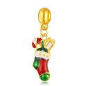 Socks Candy Cane Golden Pendant Beads Christmas Gifts