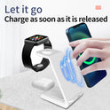 3-in-1 Multi-functional Upright Mobile Phone Holder Dual Coil Wireless Charger