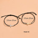 European And American Simple Alloy Cross Wax Rope Couple Bracelet Pair