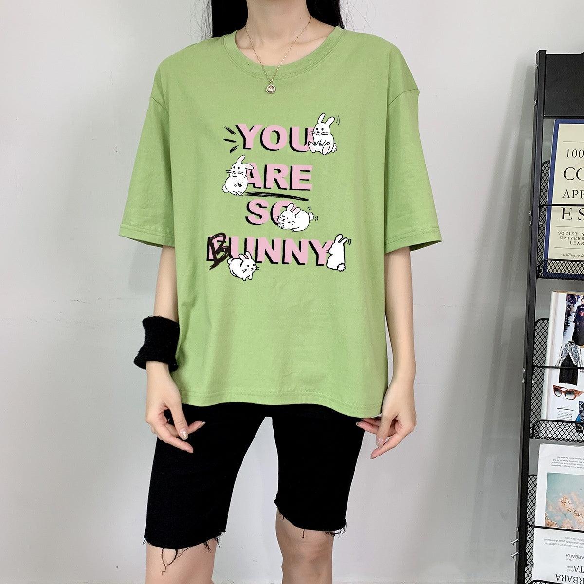 Rabbit Cotton Schoolgirl Short Sleeve Top