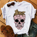 Camouflage Skull T-Shirt Female Leopard Print