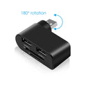 Rotating USB 2.0HUB hub  multi-function card reader splitter one drag three port docking station