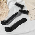 Women's Fashion Pearl Crystal Lace Socks