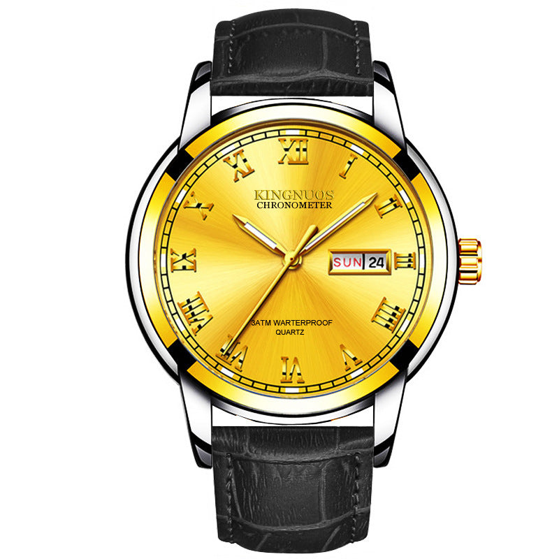 Cross-border Hot Double Calendar Steel Belt Watch Business Non-mechanical