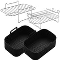 Air Fryer Rack And Grill Rack 8PCS Steel Griller Double Basket Accessories