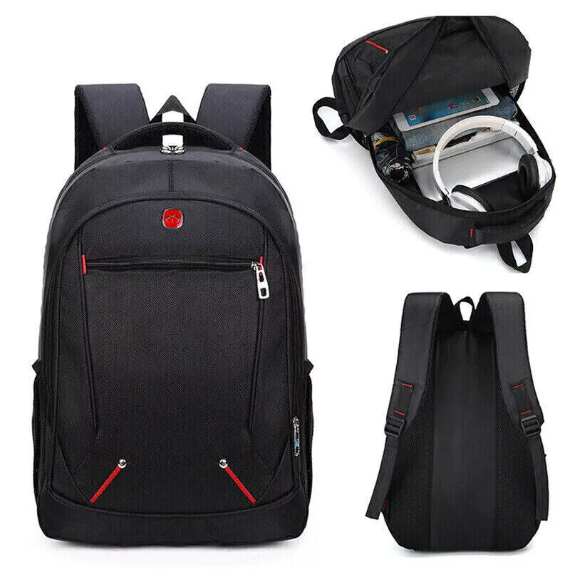 Mens Black Large Backpack Rucksack - Outdoor Sport Work School Travel Hiking Bag