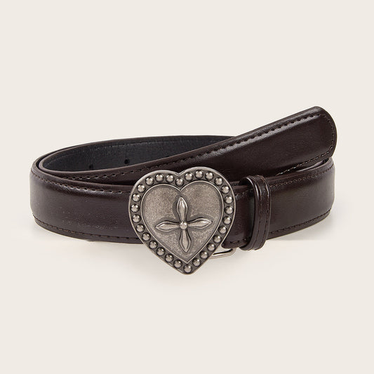 Metal Heart Snap Vintage Women's Belt