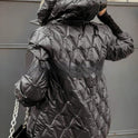 Fashion Hooded Fashion Loose-fitting Long Sleeves Patchwork Cotton Jacket Coat