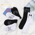 Trendy Simple Japanese Cute Cartoon Bear Solid Color Cotton Socks