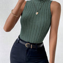 Sleeveless Slim Fit Slimming Knitted Vest Top