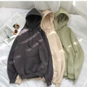 Pure color hooded plus fleece sweater Loose casual sweater