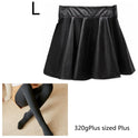 High waist Faux Leather Skirt sun skirt pleated skirt